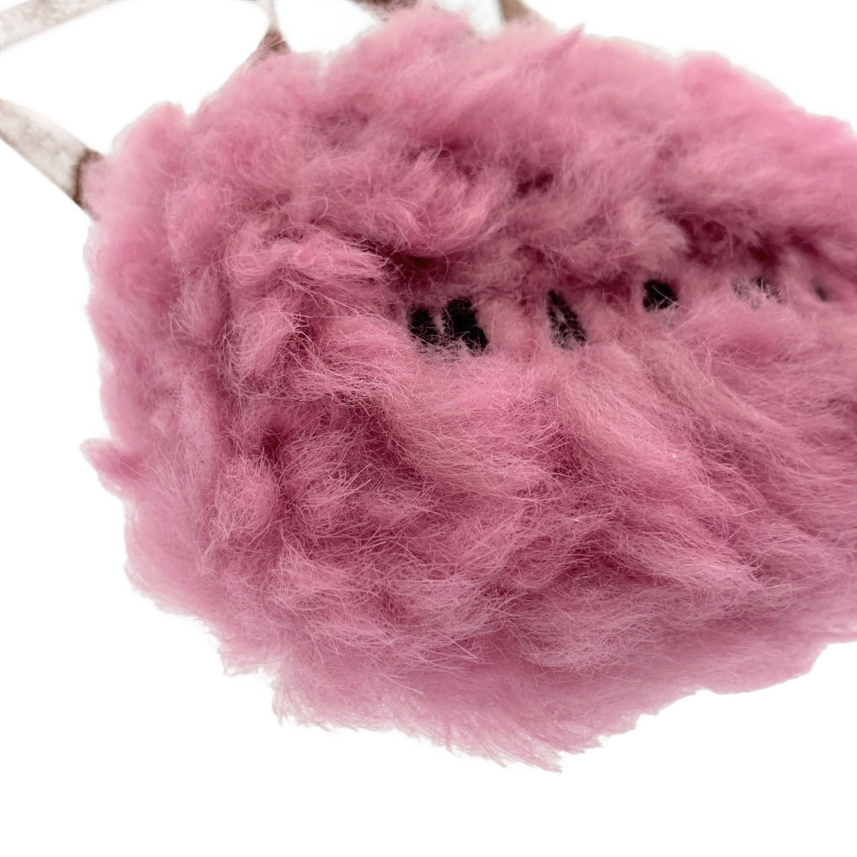 【미품】 MARNI / 마르니 | 2022AW | 시어링 가죽 스트랩 AirPods 홀더 | 핑크 | 여성