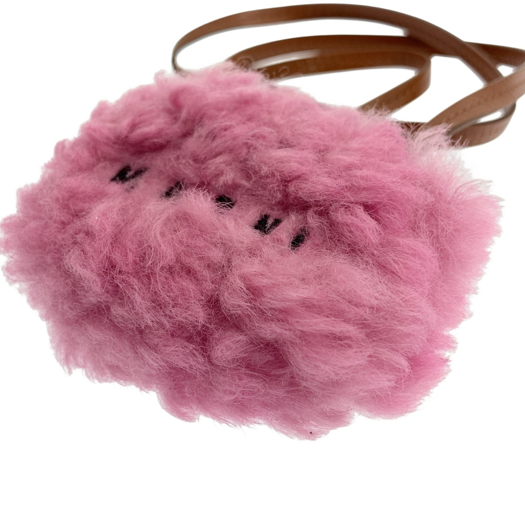 【미품】 MARNI / 마르니 | 2022AW | 시어링 가죽 스트랩 AirPods 홀더 | 핑크 | 여성