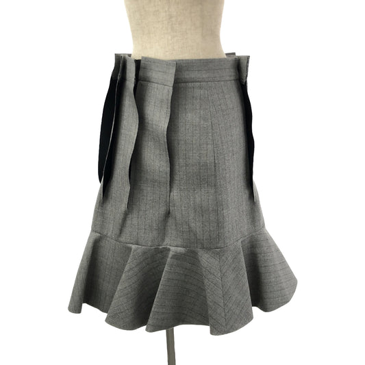 sacai / サカイ | 2023AW | Wool Melton Stripe Skirt ウールメルトンスカート | 1 | グレー | レディース