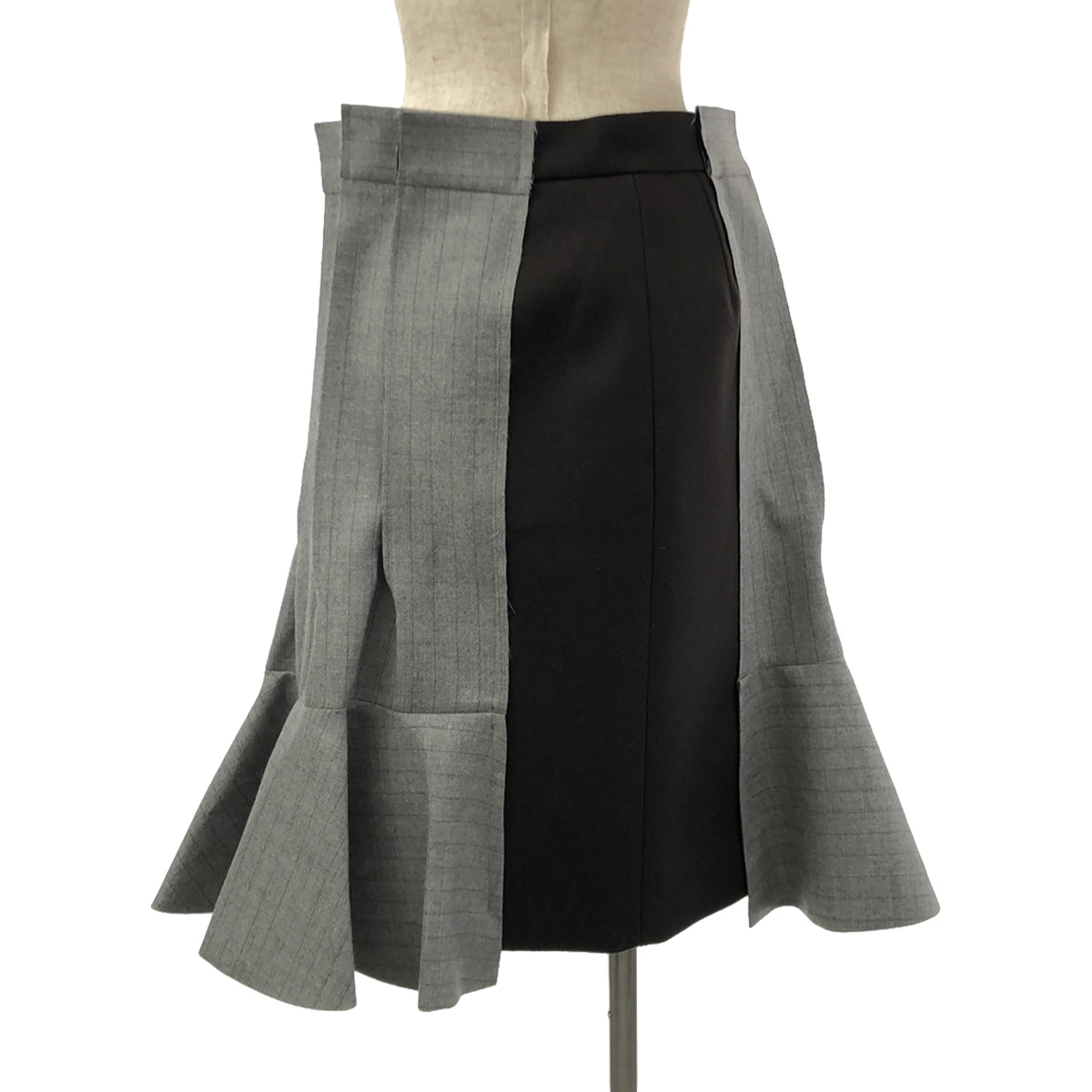 sacai / サカイ | 2023AW | Wool Melton Stripe Skirt ウールメルトンスカート | 1 | グレー – KLD