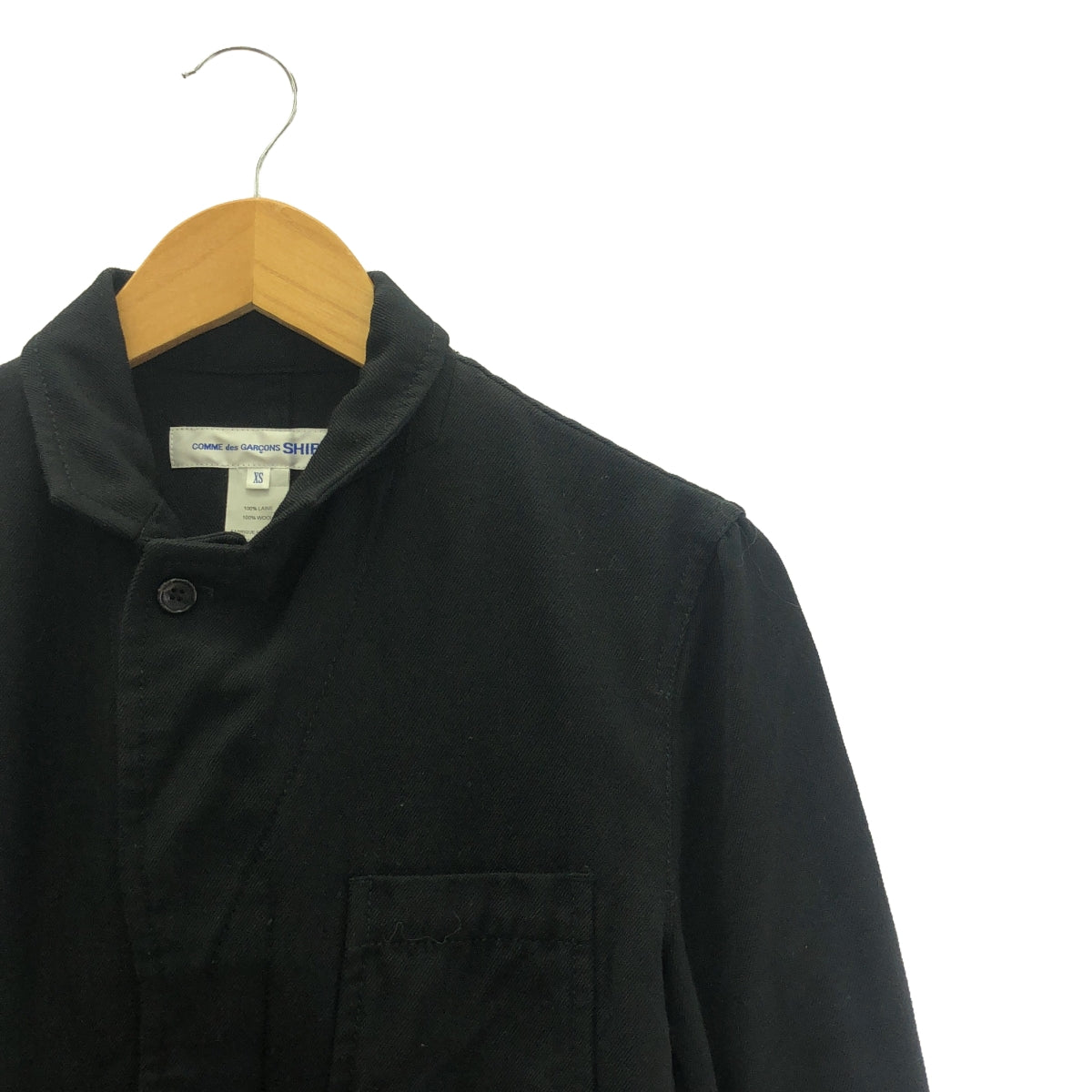 COMME des GARCONS 襯衫 |預洗羊毛外套 | XS |黑色 |男士