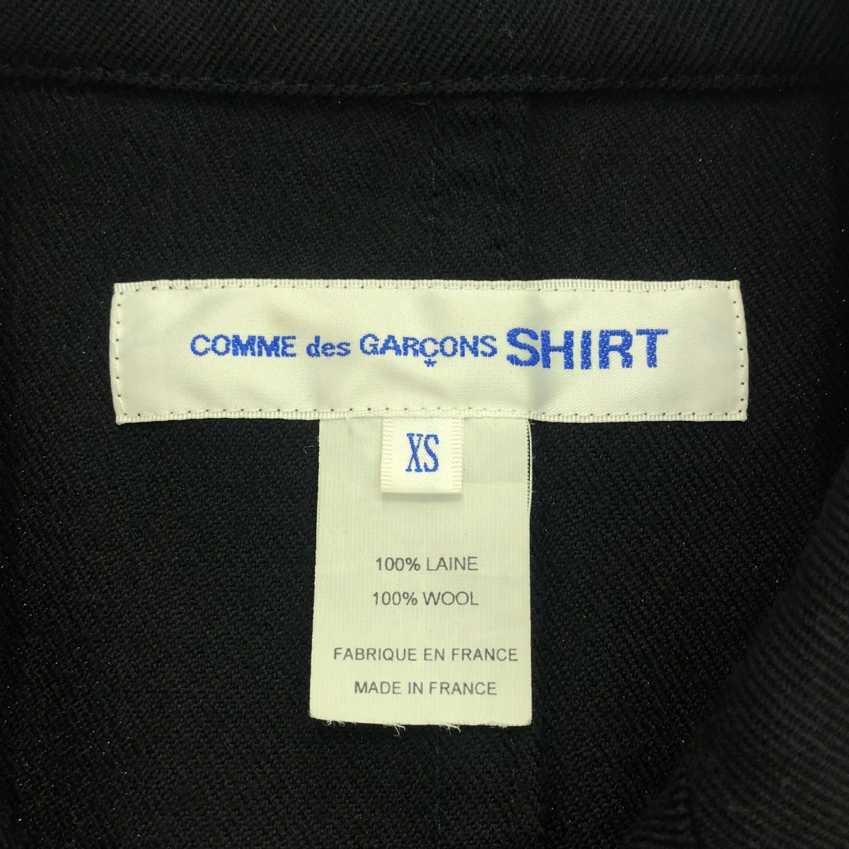 COMME des GARCONS 襯衫 |預洗羊毛外套 | XS |黑色 |男士