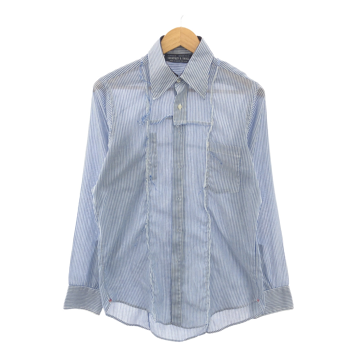 GEOFFREY B.SMALL | Reconstructed Inside-Out Patch Shirt | Blue/White | Men's