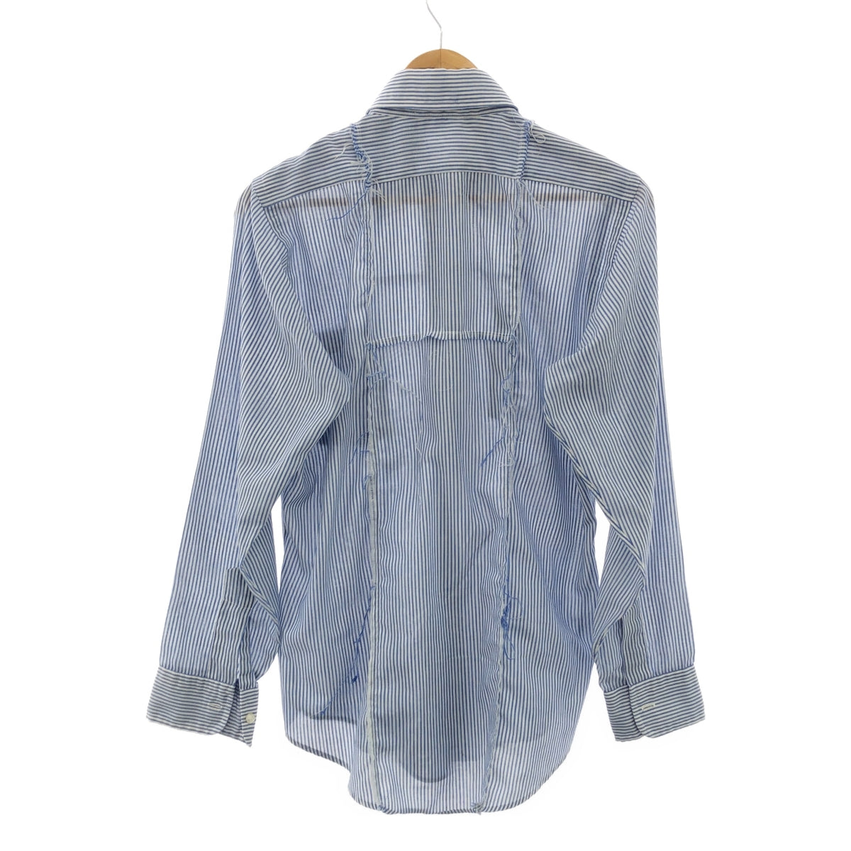 GEOFFREY B.SMALL | Reconstructed Inside-Out Patch Shirt | Blue/White | Men's