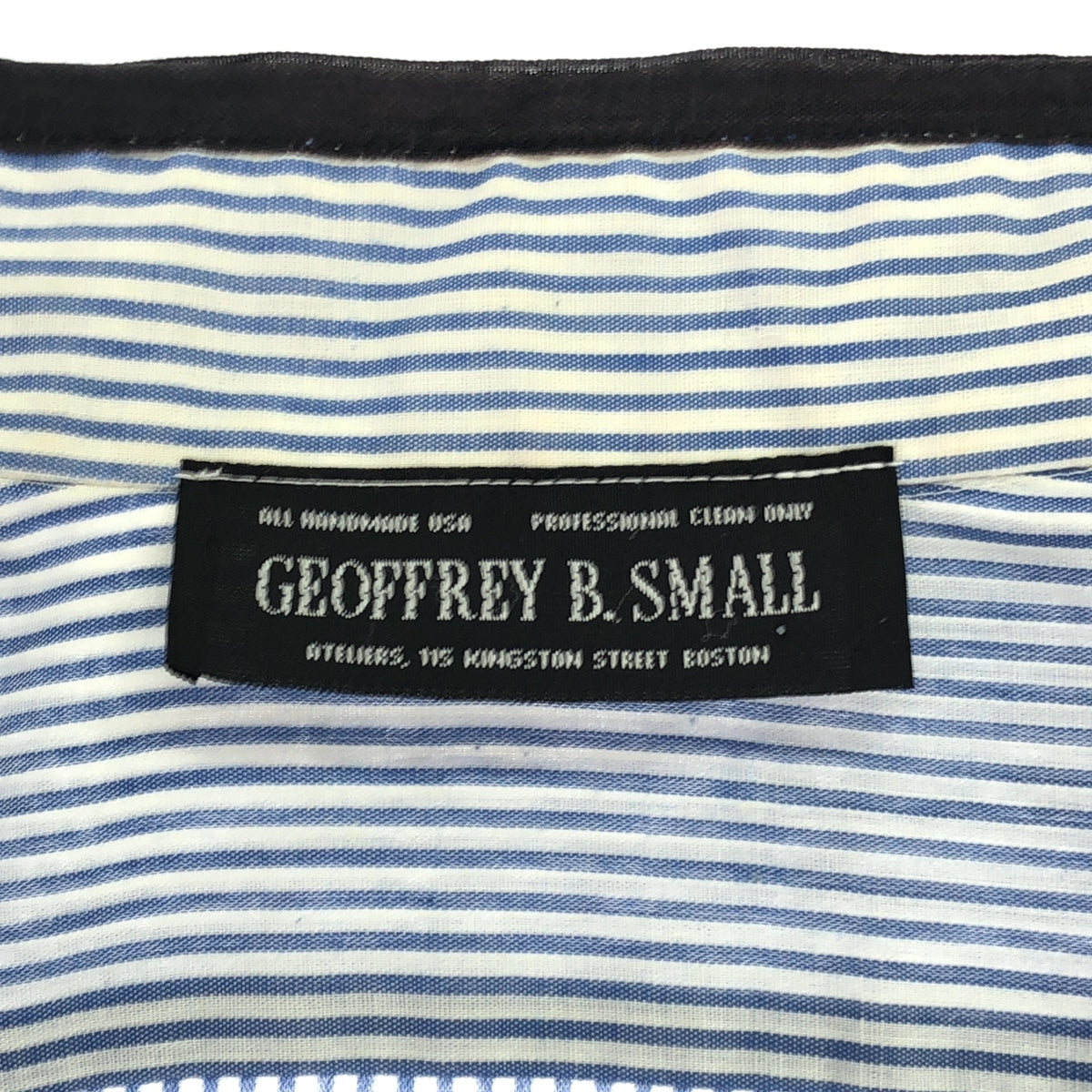 GEOFFREY B.SMALL | Reconstructed Inside-Out Patch Shirt | Blue/White | Men's