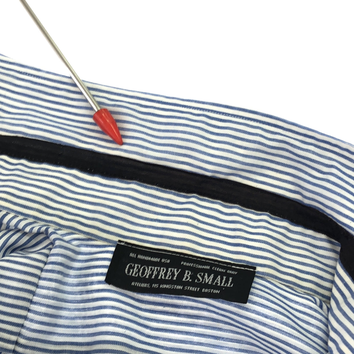 GEOFFREY B.SMALL | Reconstructed Inside-Out Patch Shirt | Blue/White | Men's