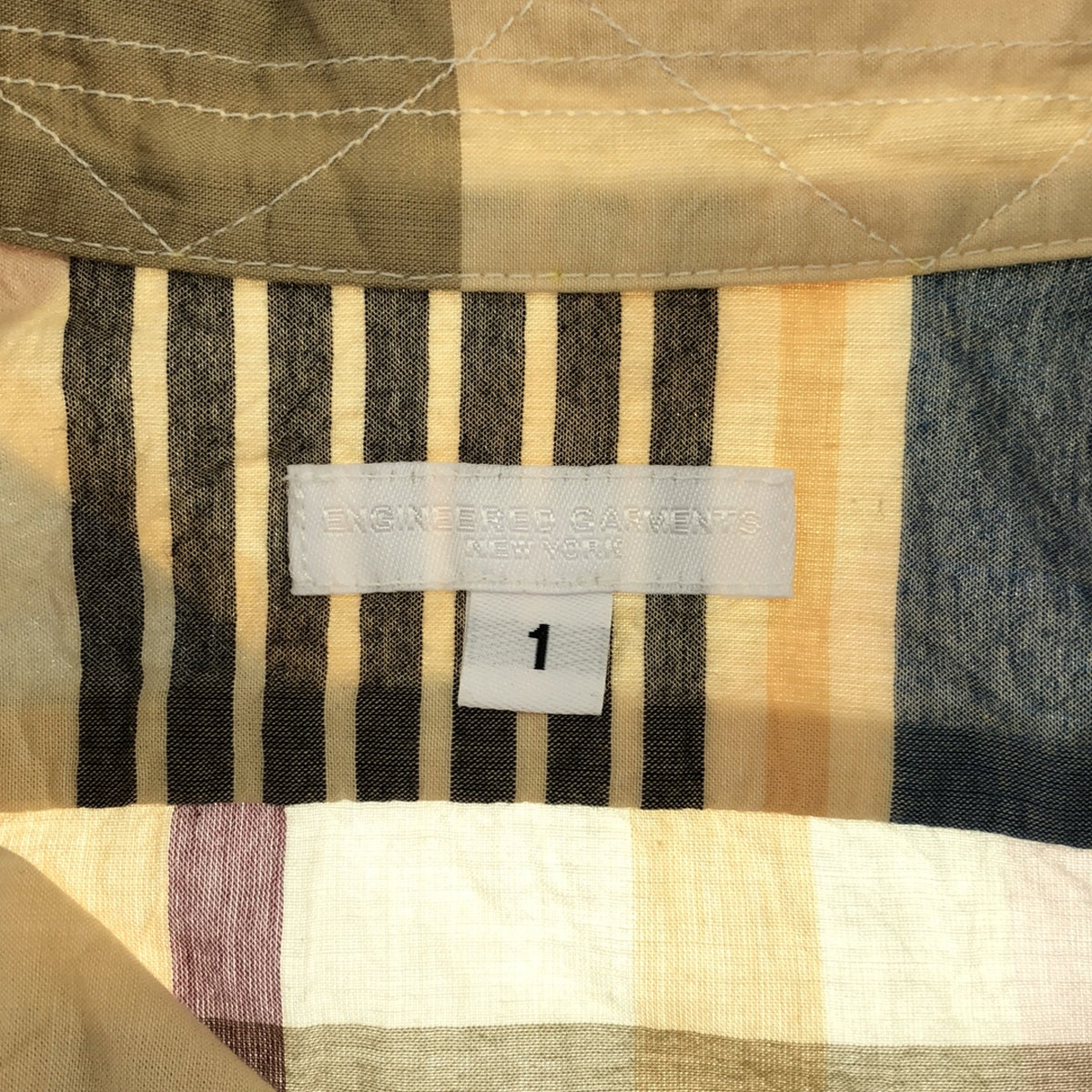 Engineered Garments / エンジニアドガーメンツ | BIG MADRAS PLAID Khaki クラシックドレス ワンピース | 1 | レディース