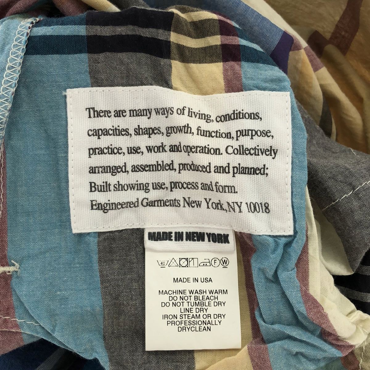 【미품】 Engineered Garments / 엔지니어드 가멘츠 | BIG MADRAS PLAID Khaki 클래식 드레스 원피스 | 1 | 멀티 컬러 | 여성