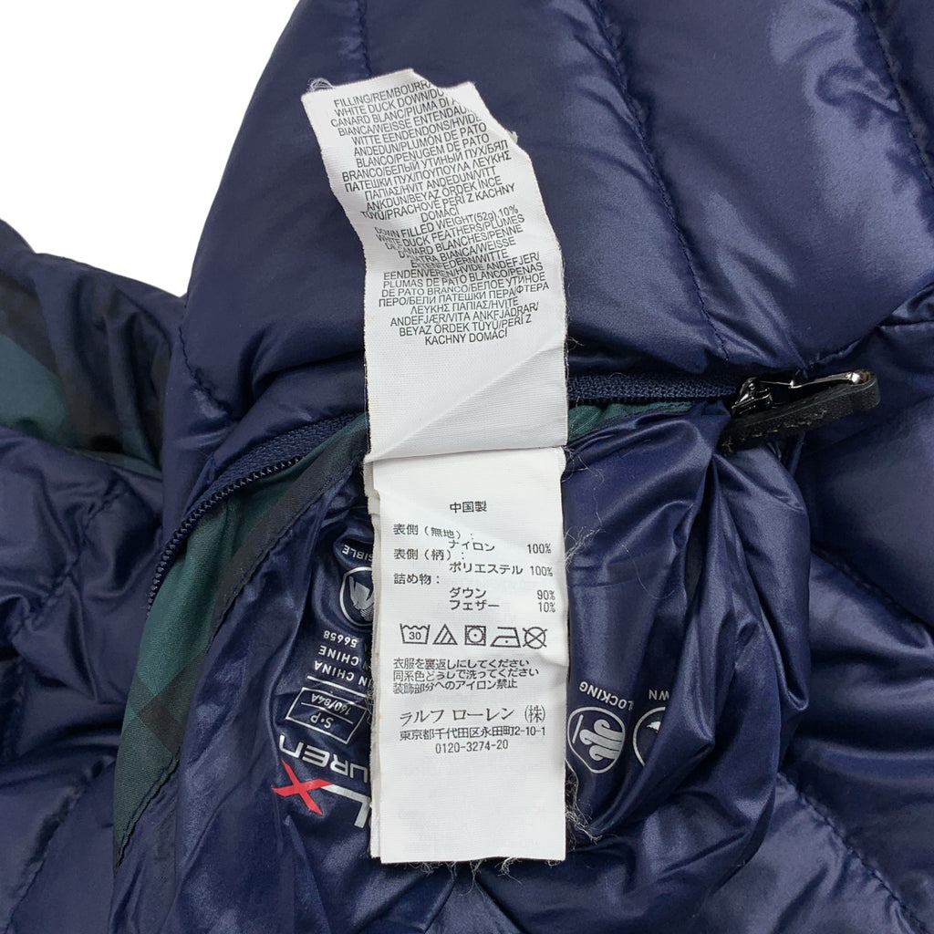 RALPH LAUREN / ラルフローレン | RLX / リバーシブル チェック ダウンベスト | S | レディース