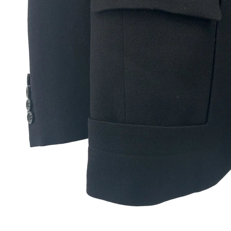 【美品】  COMME des GARCONS HOMME DEUX / コムデギャルソンオムドゥ | 2021AW | ウール テーラードジャケット | S | ブラック | メンズ