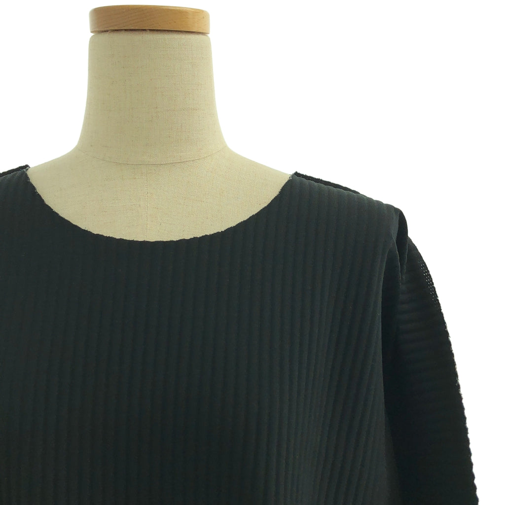 me ISSEY MIYAKE / 미이세이미야케 | 레이어드 플리츠 오버 실루엣 컷소우 | 블랙 |