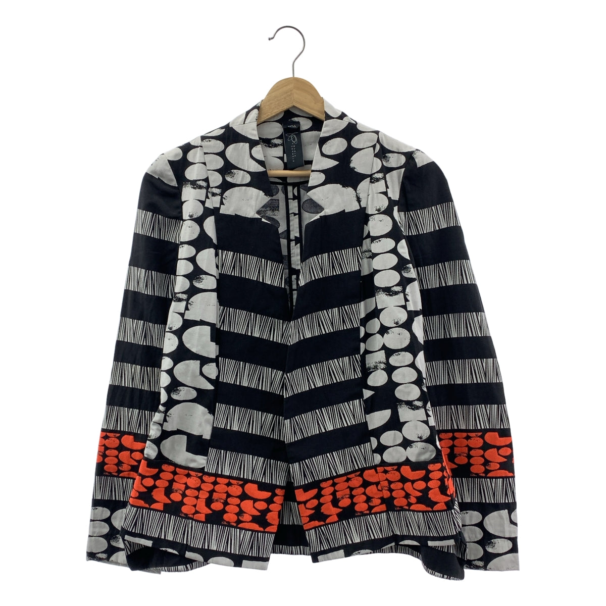 Zero + Maria Cornejo / ゼロ マリア コルネホ | コットン 総柄 ボタンレス シングル ジャケット | 4 | レディース