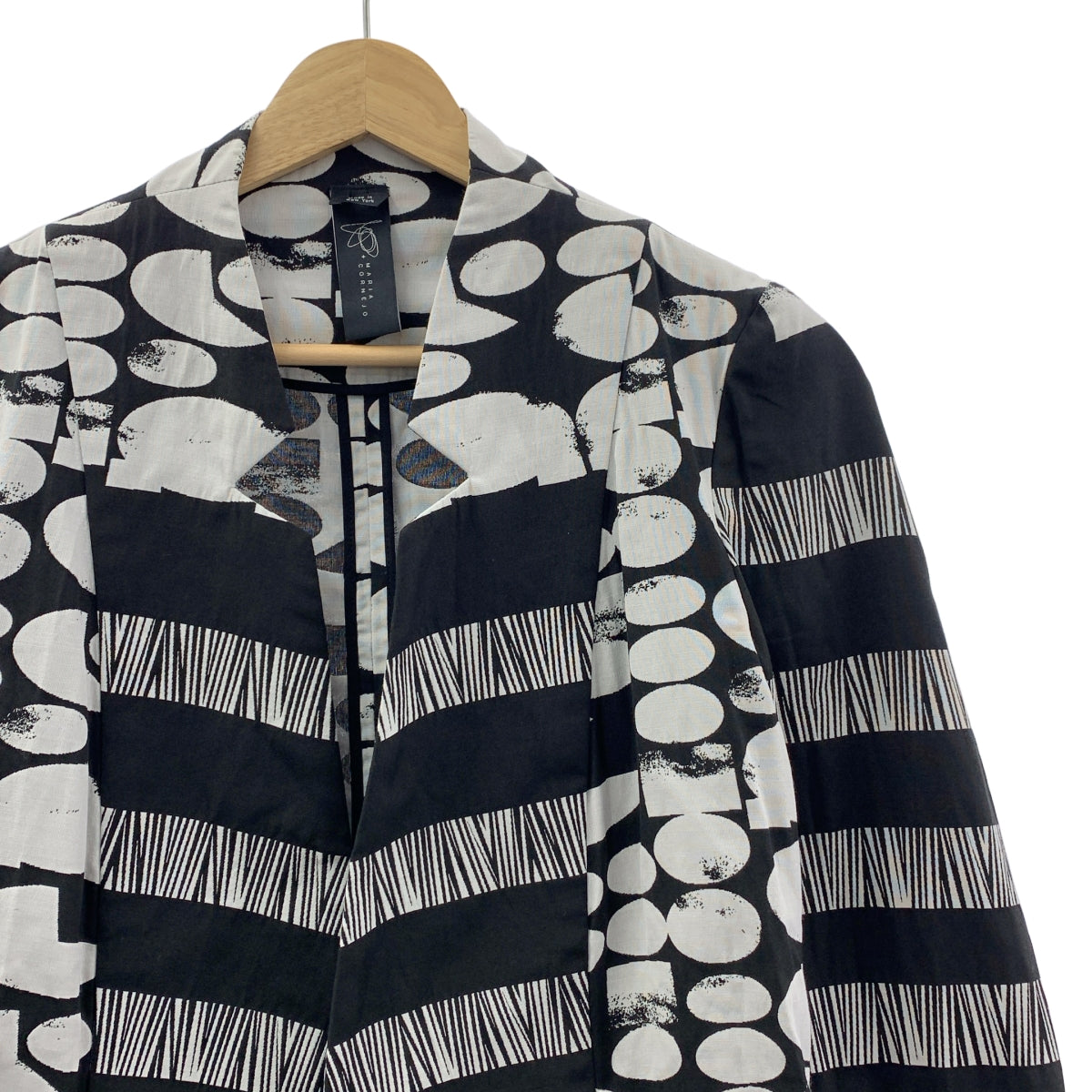 Zero + Maria Cornejo / ゼロ マリア コルネホ | コットン 総柄 ボタンレス シングル ジャケット | 4 | レディース