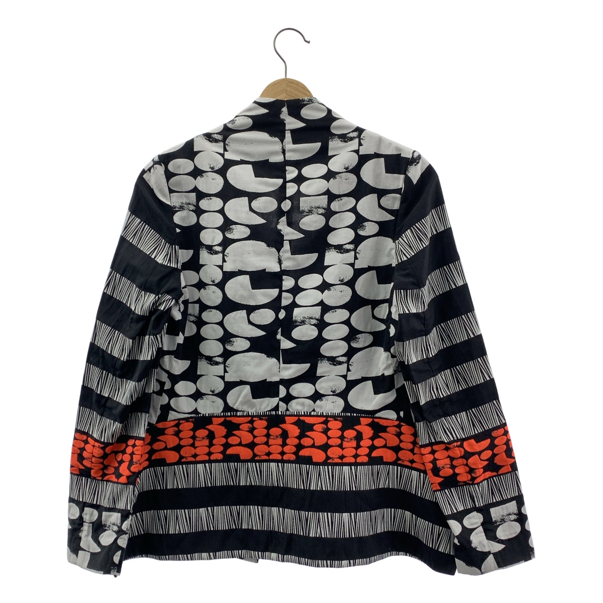Zero + Maria Cornejo / ゼロ マリア コルネホ | コットン 総柄 ボタンレス シングル ジャケット | 4 | レディース