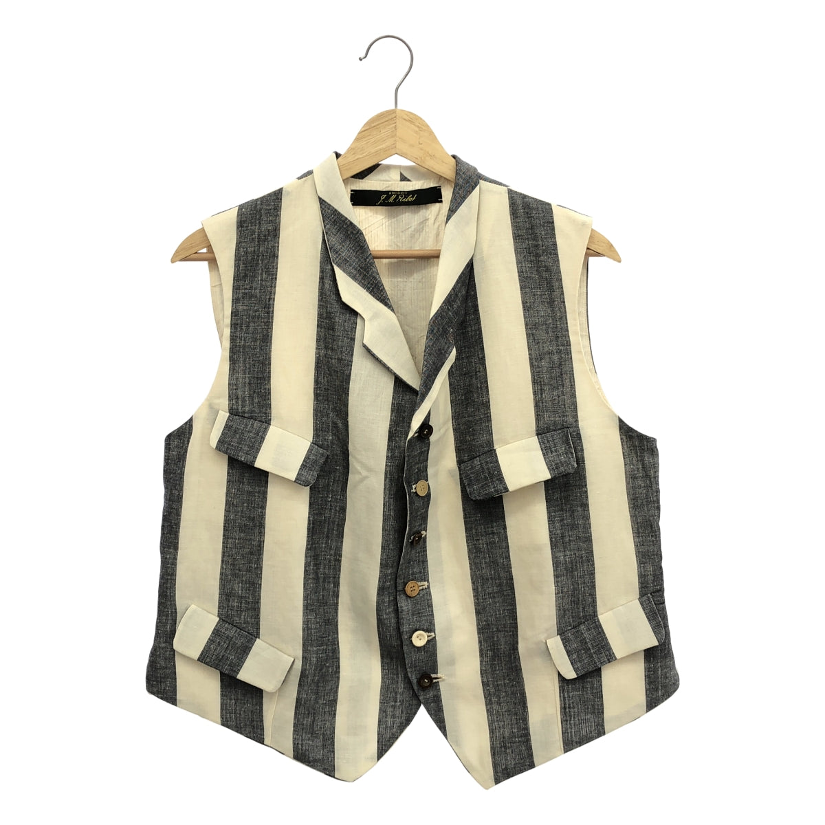 ARCHIVIO J.M.Ribot / アルキビオジェイエムリボット | GL07/FXS / stripe gilet / ストライプ ジレ ベスト / 総裏地 | 48 |