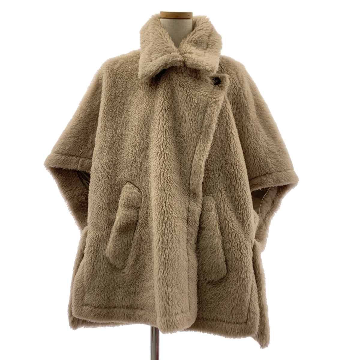 【成色極佳】Max Mara | 白牌 | 羊駝毛泰迪熊斗篷外套 | 米色 | 女款