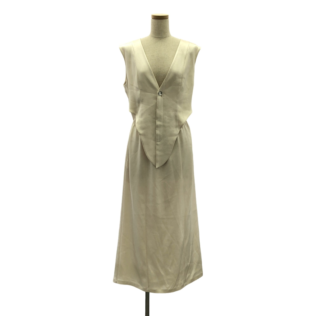 KISHIDAMIKI / キシダミキ | V neck no sleeve dress ノースリーブ ドレス ワンピース | F | アイボリー | レディース