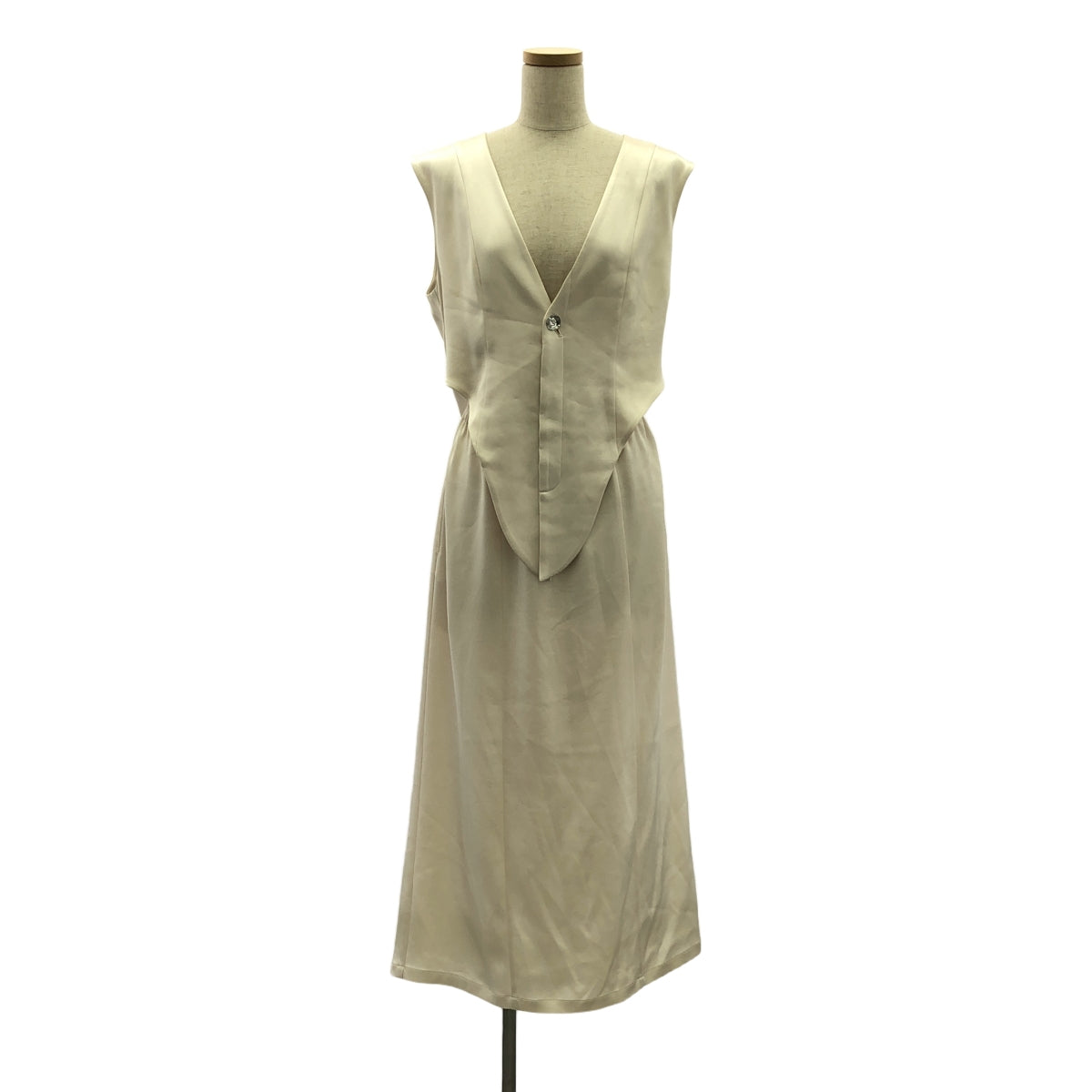 KISHIDAMIKI / キシダミキ | V neck no sleeve dress ノースリーブ ドレス ワンピース | F | アイボリー | レディース