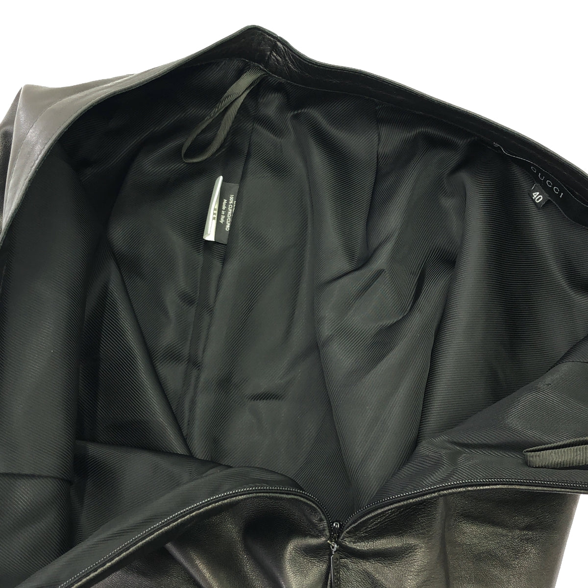 [Good Condition] GUCCI | Lamb Leather Side Zip Skirt / Fully Lined | Size 40 | Black | Women's