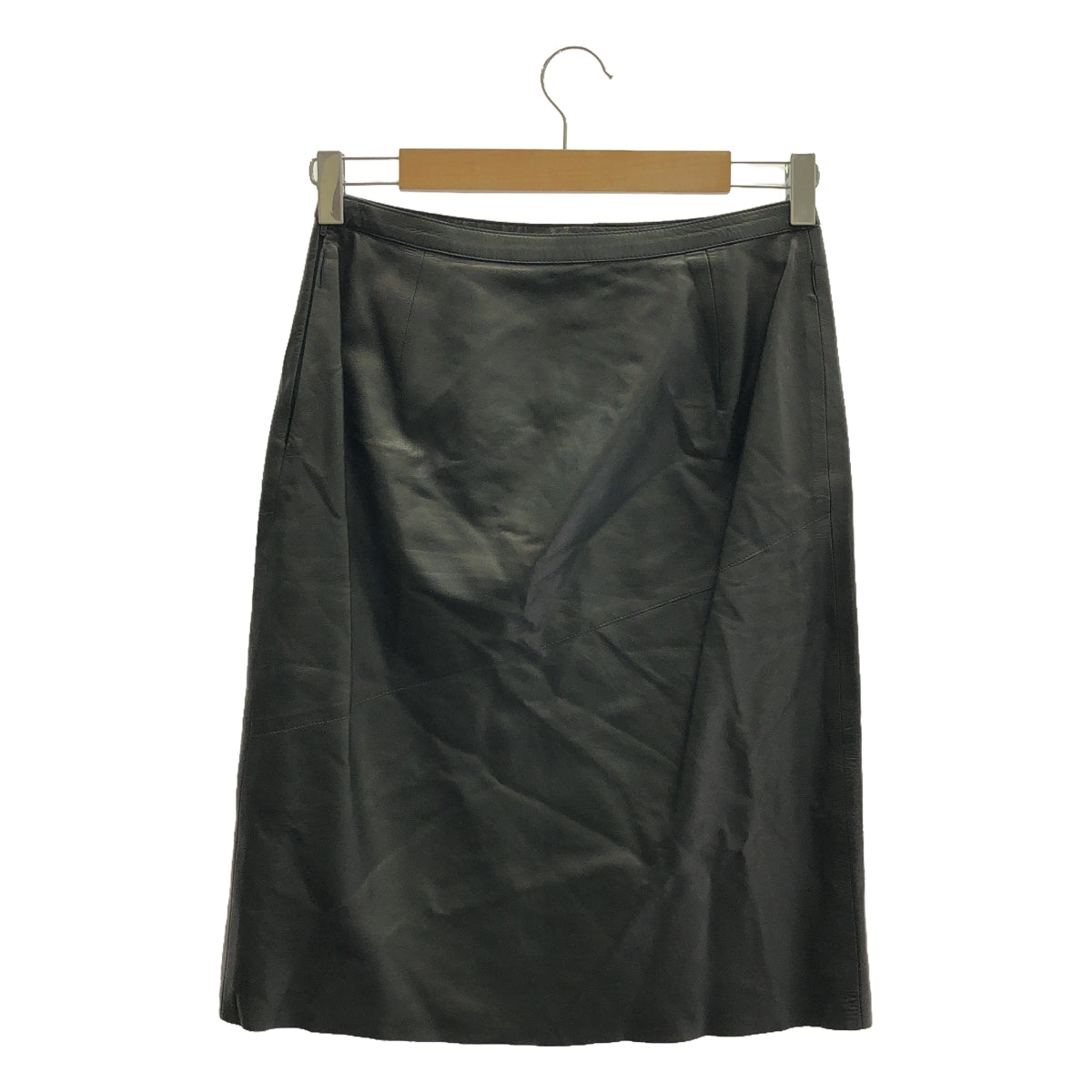 [Good Condition] GUCCI | Lamb Leather Side Zip Skirt / Fully Lined | Size 40 | Black | Women's