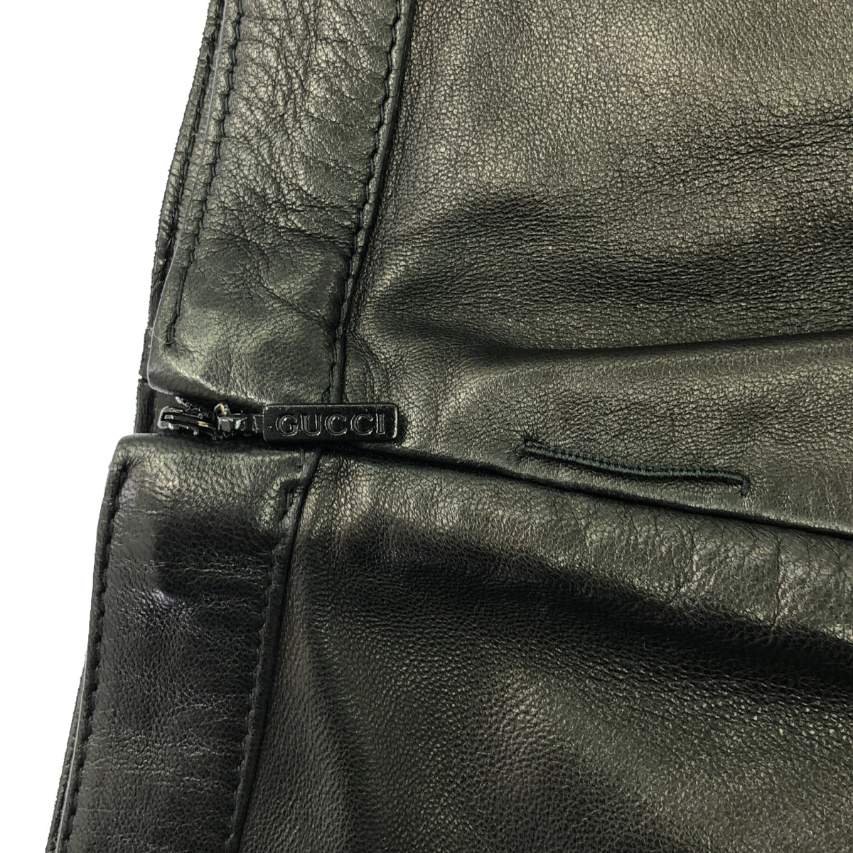 [Good Condition] GUCCI | Lamb Leather Side Zip Skirt / Fully Lined | Size 40 | Black | Women's