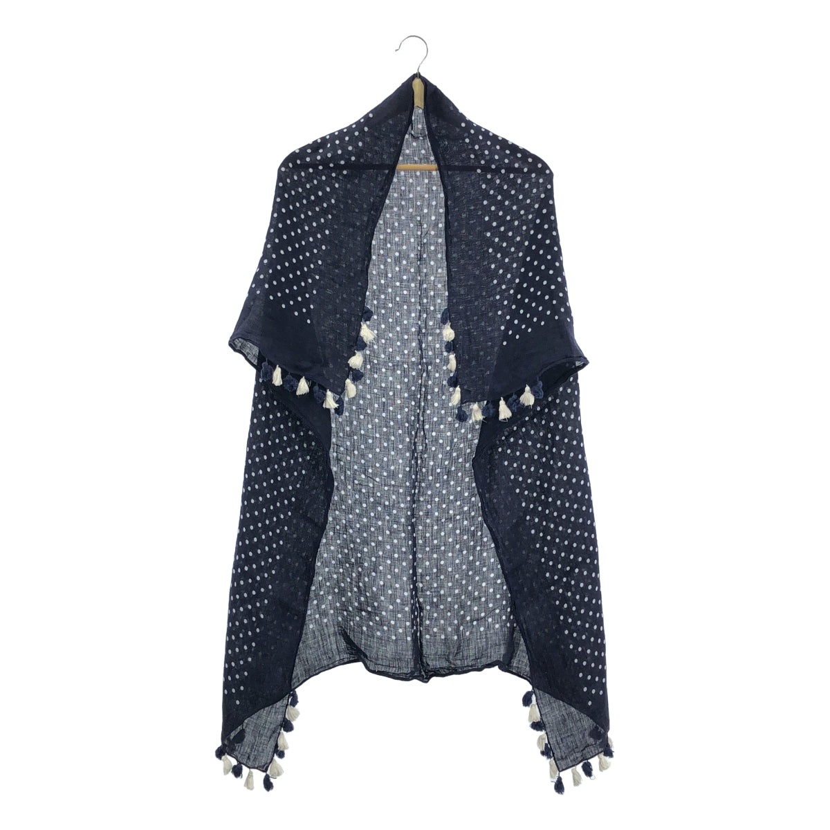 COMME des GARÇONS | 經編針織布料滿身圓點流蘇大圍巾 |
