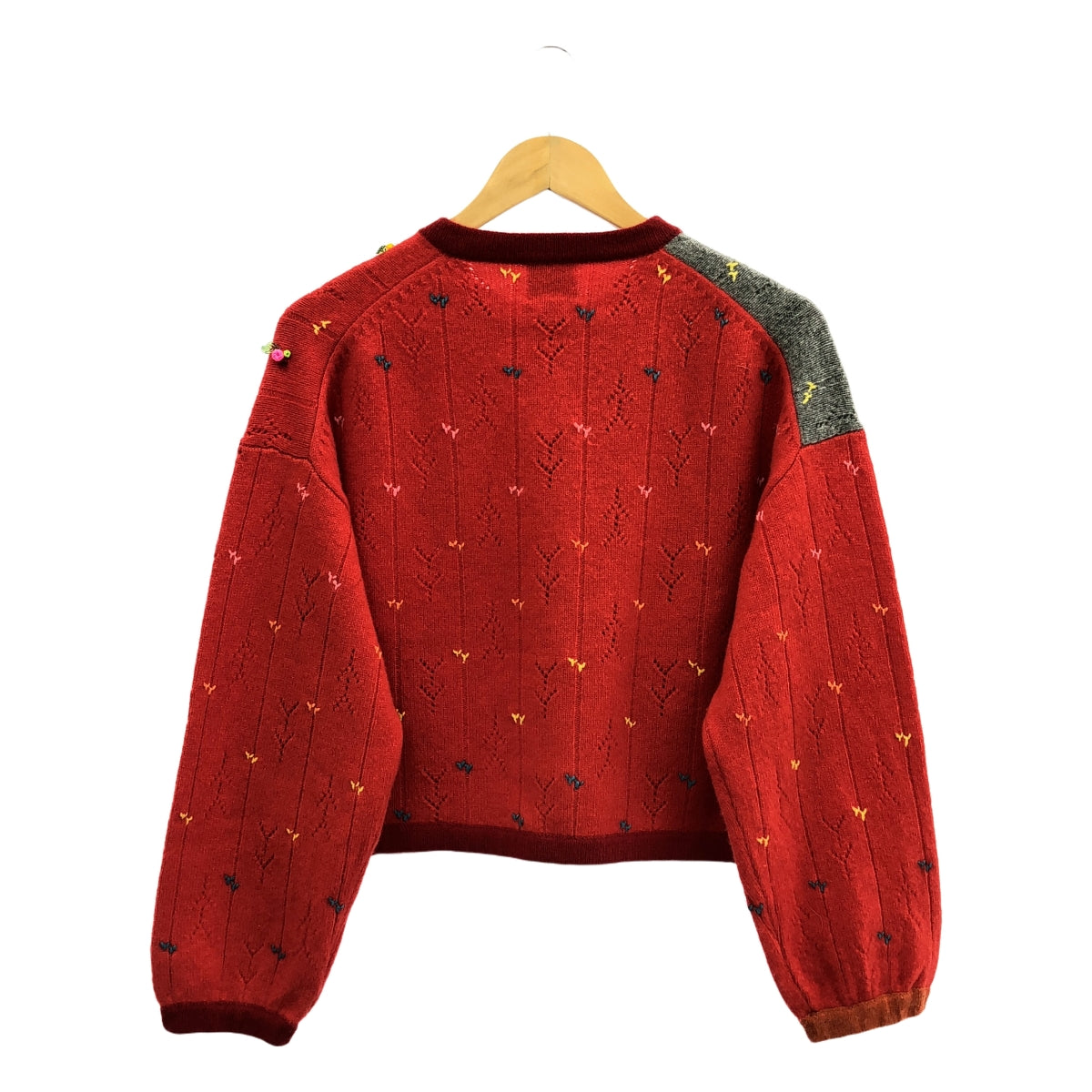 YanYan / ヤンヤン | × Ron Herman / ロンハーマン Rosie Kungfu Cardigan / 装飾 ニット カーディガン | XS | レッド/グレー | レディース