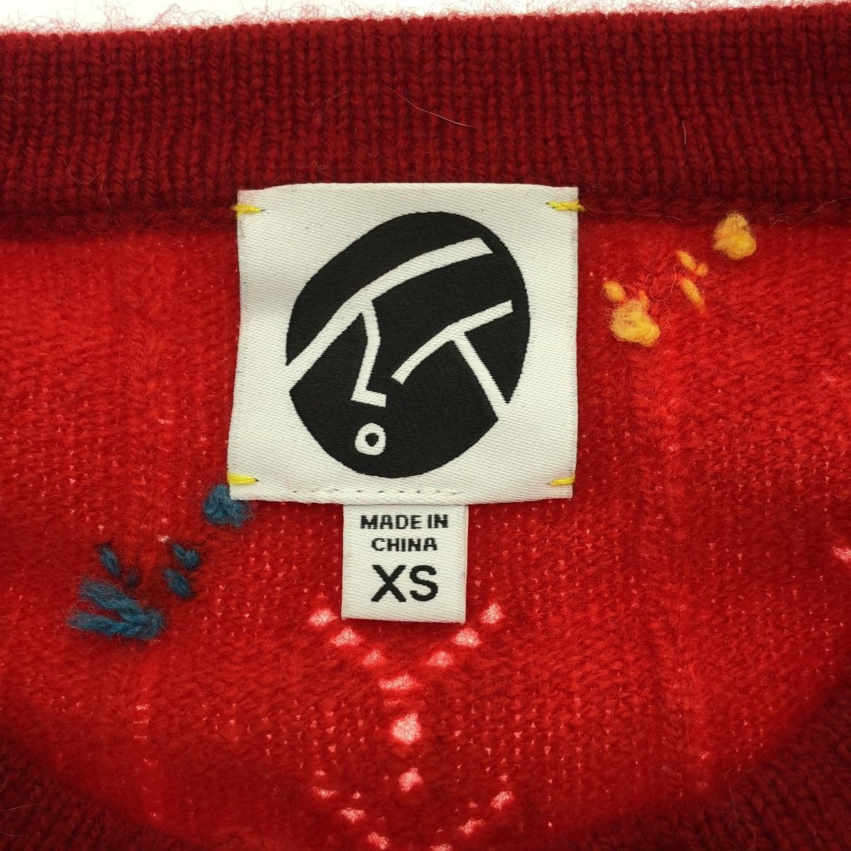 YanYan / ヤンヤン | × Ron Herman / ロンハーマン Rosie Kungfu Cardigan / 装飾 ニット カーディガン | XS | レッド/グレー | レディース