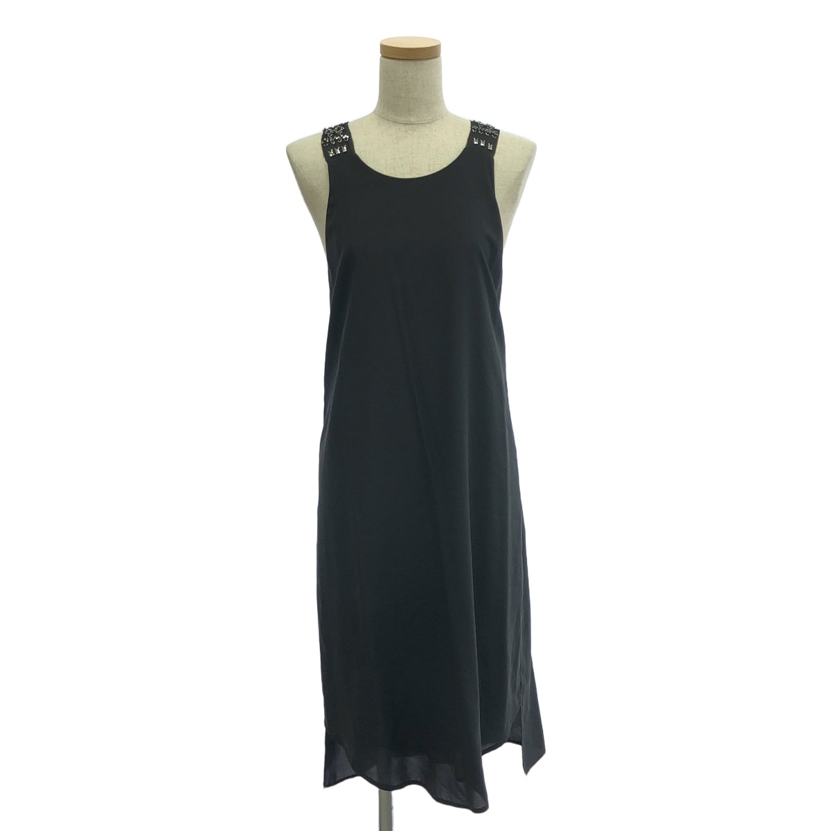 【美品】  3.1 Phillip Lim / スリーワンフィリップリム | シルク ビジュー 装飾 スリーブ ドレス ワンピース | 2 | black | レディース