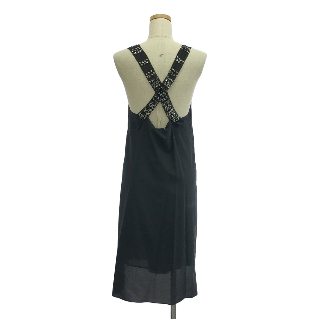 【美品】  3.1 Phillip Lim / スリーワンフィリップリム | シルク ビジュー 装飾 スリーブ ドレス ワンピース | 2 | black | レディース