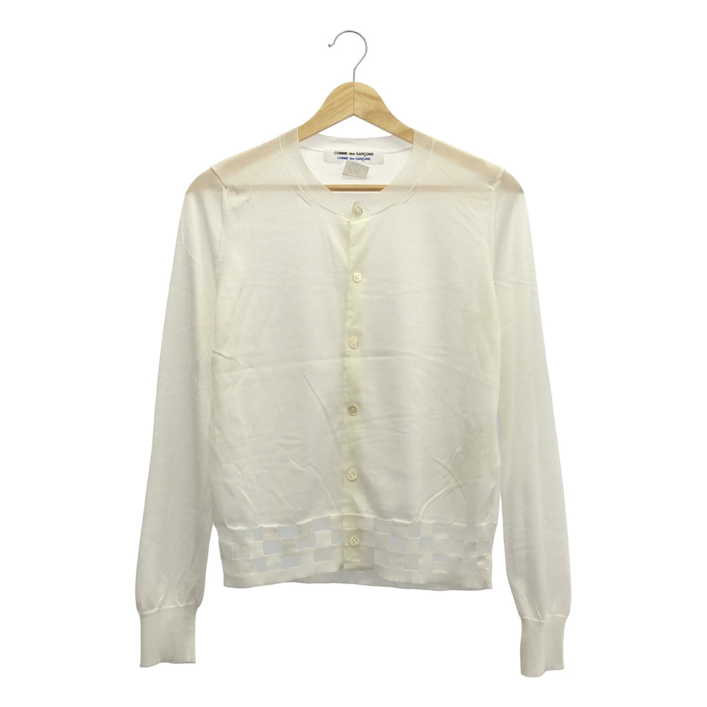 COMME des GARCONS COMME des GARCONS / 콤콤 | 밑단 시어 체커 크루넥 가디건 | S |