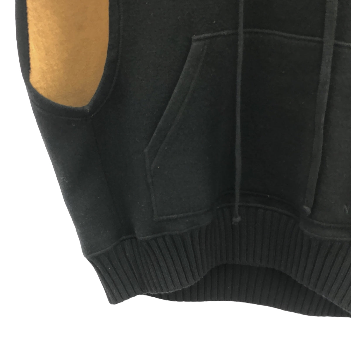 N°21 / 누메로벤투노 | 울 나일론 혼합 오버 사이즈 더블 페이스 민소매 니트 파커 | XS | 블랙 / 브라운 | 여성