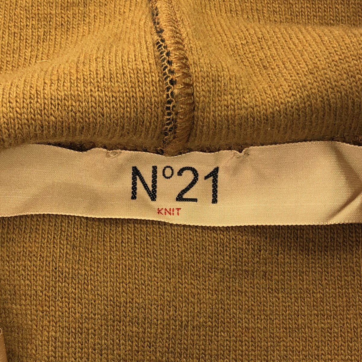 N°21 / 누메로벤투노 | 울 나일론 혼합 오버 사이즈 더블 페이스 민소매 니트 파커 | XS | 블랙 / 브라운 | 여성