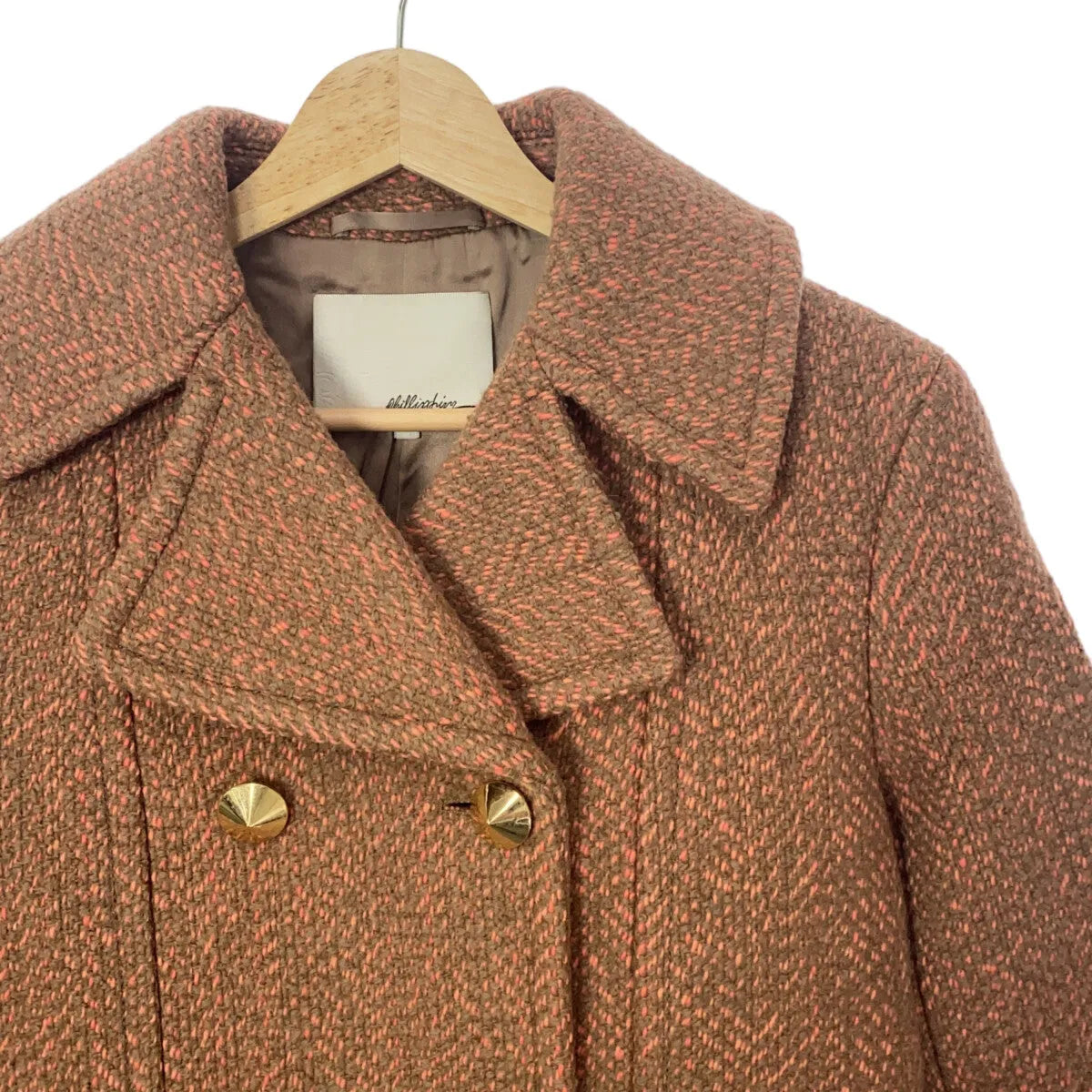 3.1 Phillip Lim / スリーワンフィリップリム | バックベルト ウールコート | 2 | オレンジ | レディース