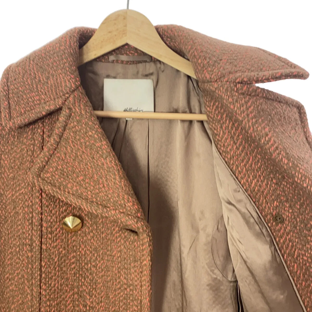 3.1 Phillip Lim / スリーワンフィリップリム | バックベルト ウールコート | 2 | オレンジ | レディース