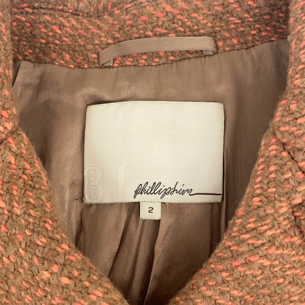 3.1 Phillip Lim / スリーワンフィリップリム | バックベルト ウールコート | 2 | オレンジ | レディース