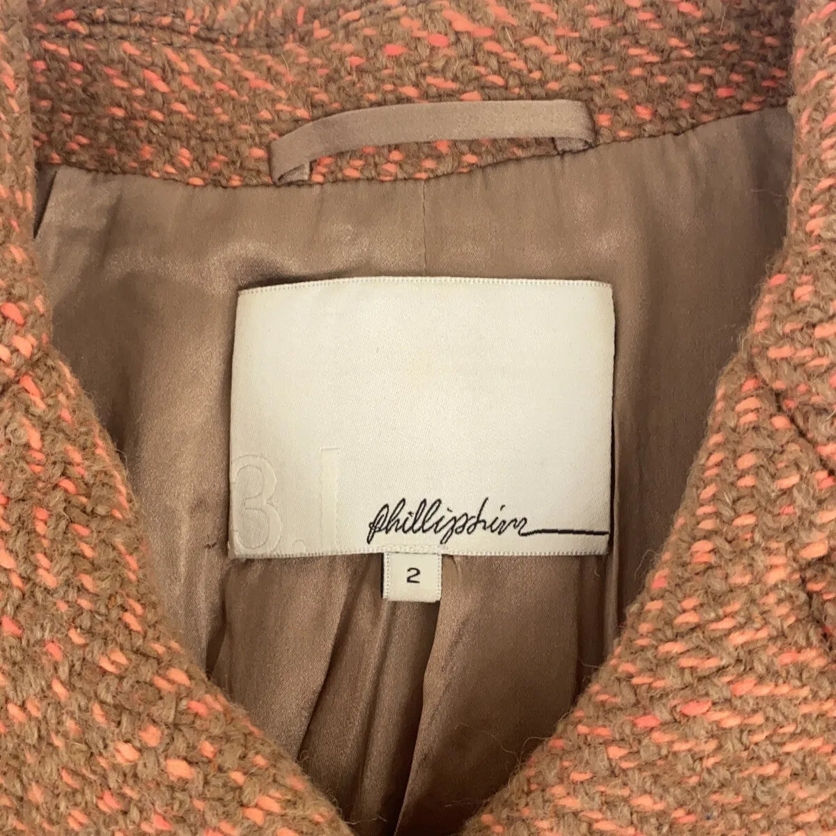 3.1 Phillip Lim / スリーワンフィリップリム | バックベルト ウールコート | 2 | オレンジ | レディース