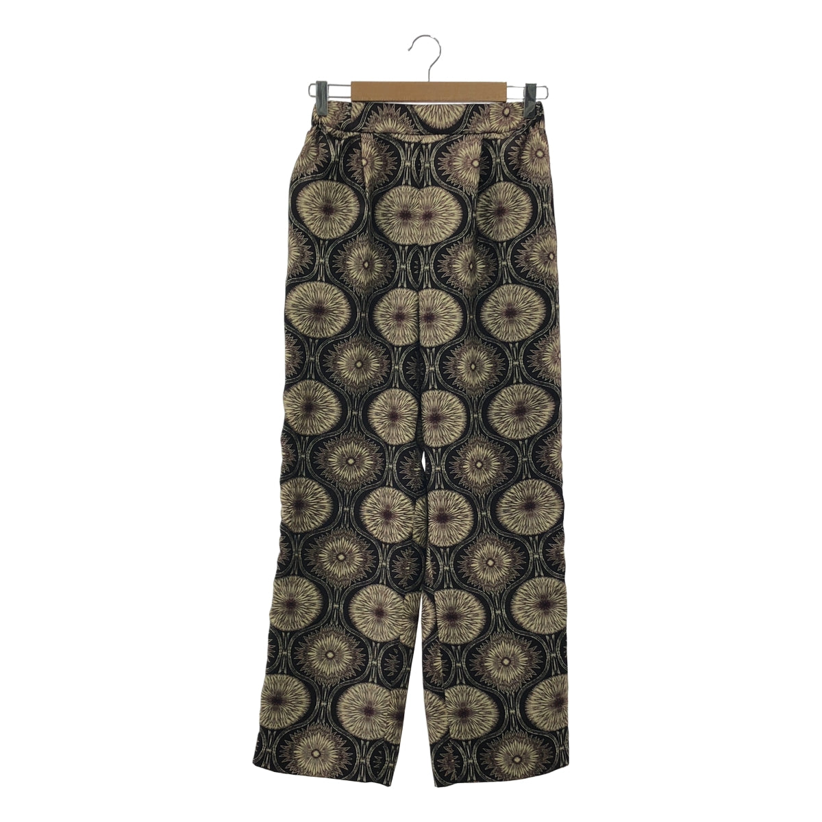 【美品】  muller of yoshiokubo / ミュラーオブヨシオクボ | 2021AW | GOURD TWILL PANTS / 総柄 ウエストゴム サイドライン イージーパンツ | 36 | ダークブラウン系 | レディース