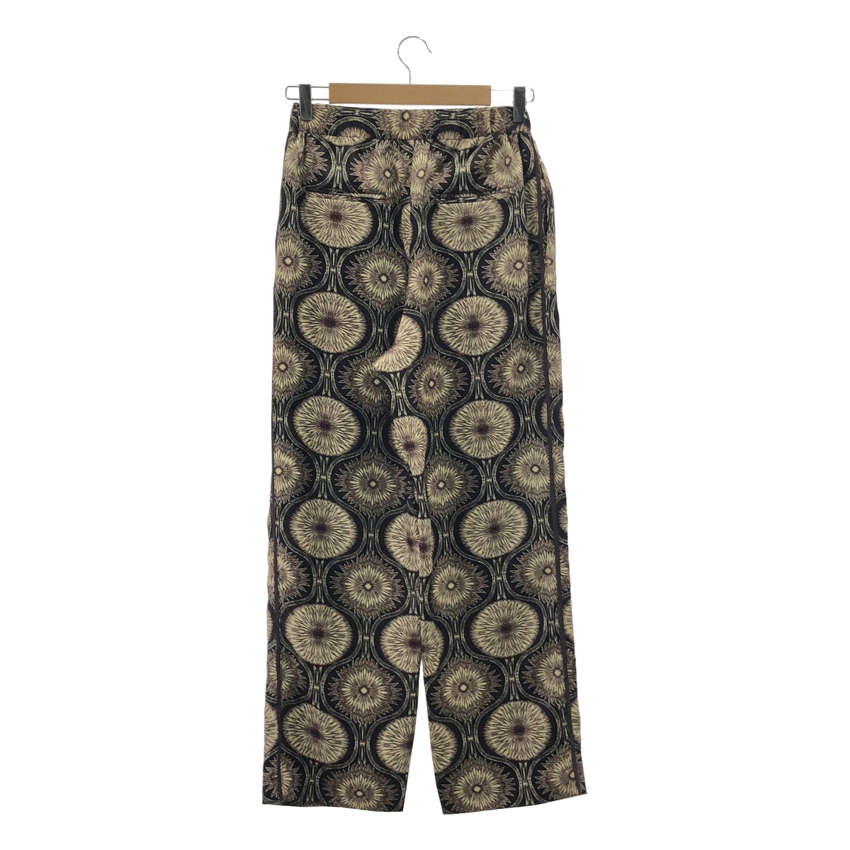 【美品】  muller of yoshiokubo / ミュラーオブヨシオクボ | 2021AW | GOURD TWILL PANTS / 総柄 ウエストゴム サイドライン イージーパンツ | 36 | ダークブラウン系 | レディース