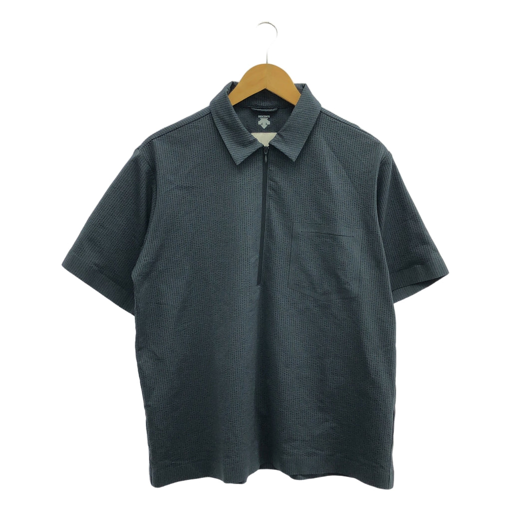 迪桑特 |泡泡紗半拉鍊襯衫 | S |海軍 |男士