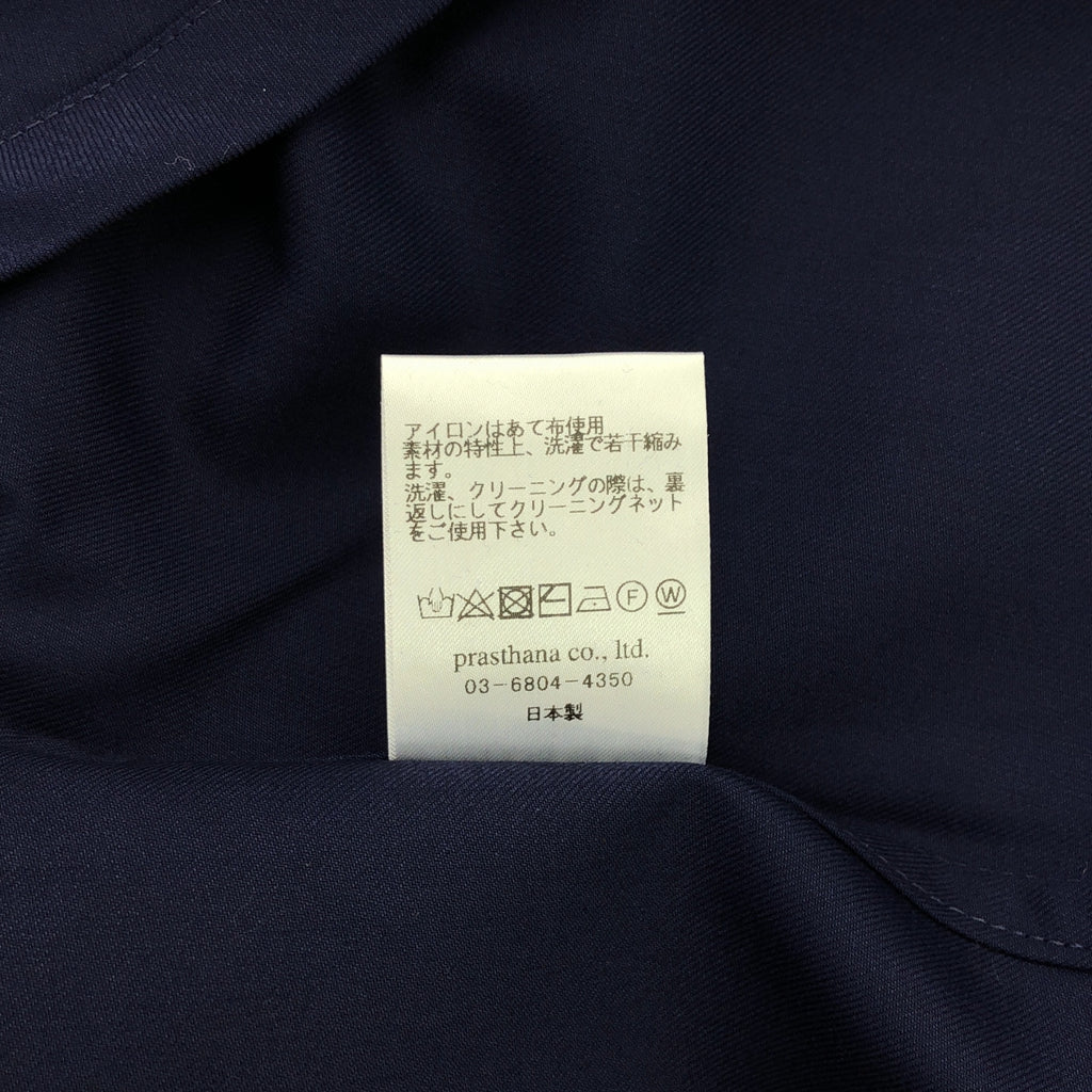 【신품】 prasthana / 프라스타나 | slick shirt 반팔 셔츠 | L | 네이비 | 남성