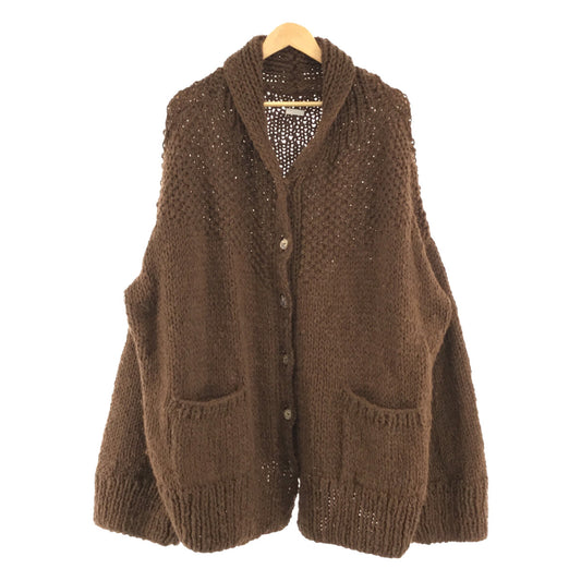 SEEALL | HAND OVERSIZED CANADIAN SWEATER Llama wool oversized cardigan | 1 | Brown | Men's