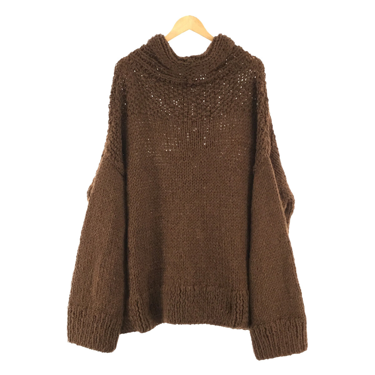 SEEALL | HAND OVERSIZED CANADIAN SWEATER Llama wool oversized cardigan | 1 | Brown | Men's