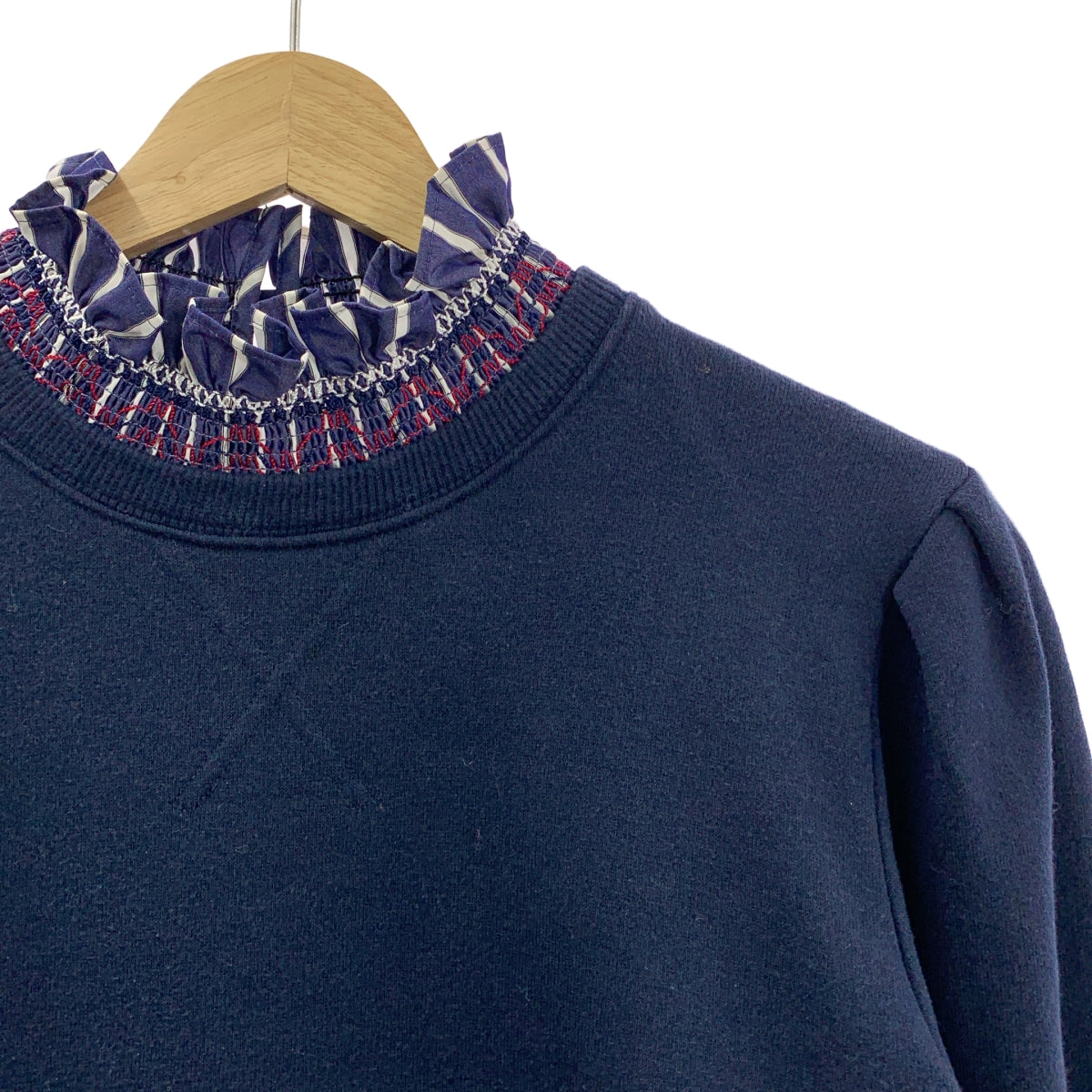 MUVEIL / 뮤베일 | 셔링 스트라이프 도킹 스웨트 | 38 | 여성