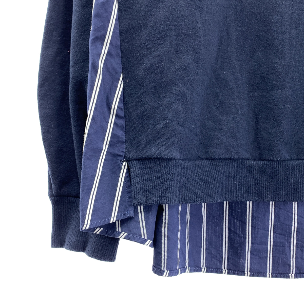 MUVEIL / 뮤베일 | 셔링 스트라이프 도킹 스웨트 | 38 | 여성