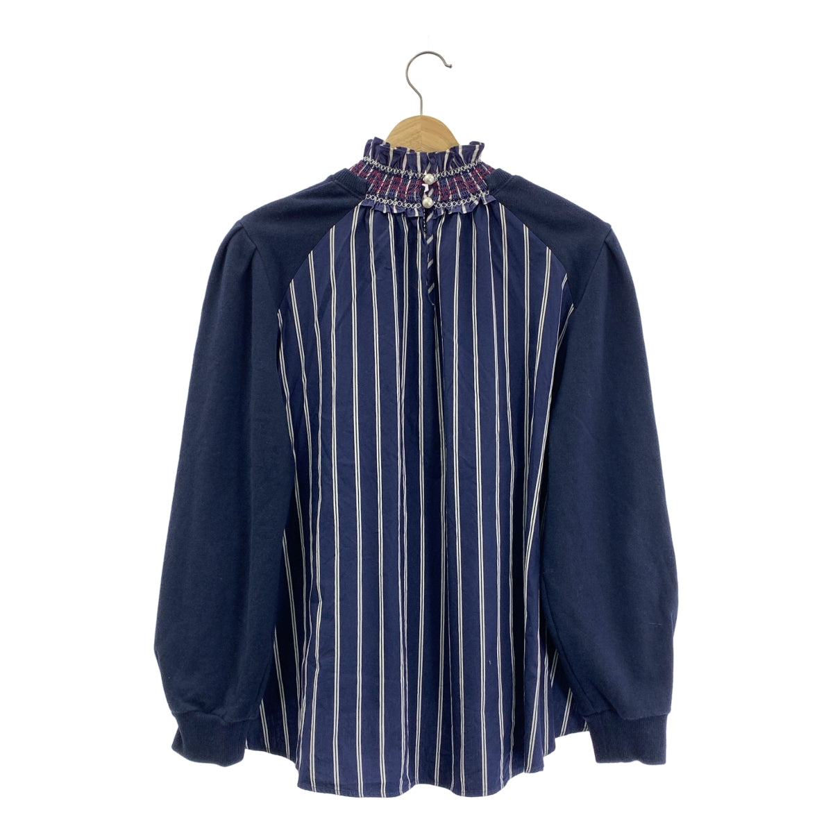 MUVEIL / 뮤베일 | 셔링 스트라이프 도킹 스웨트 | 38 | 여성