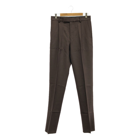 【신품】 WACKO MARIA / 와코 마리아 | 2022AW | PLEATED TROUSERS (TYPE-2) DORMEUIL 플리츠 팬츠 | S | D-BROWN | 남성