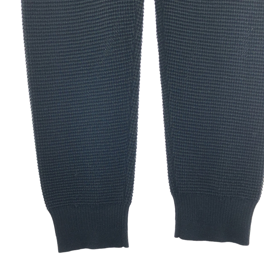 【美品】  EMPORIO ARMANI / エンポリオアルマーニ | ワッフル ドローストリング リブ ニット イージーパンツ | S | ブラック | メンズ