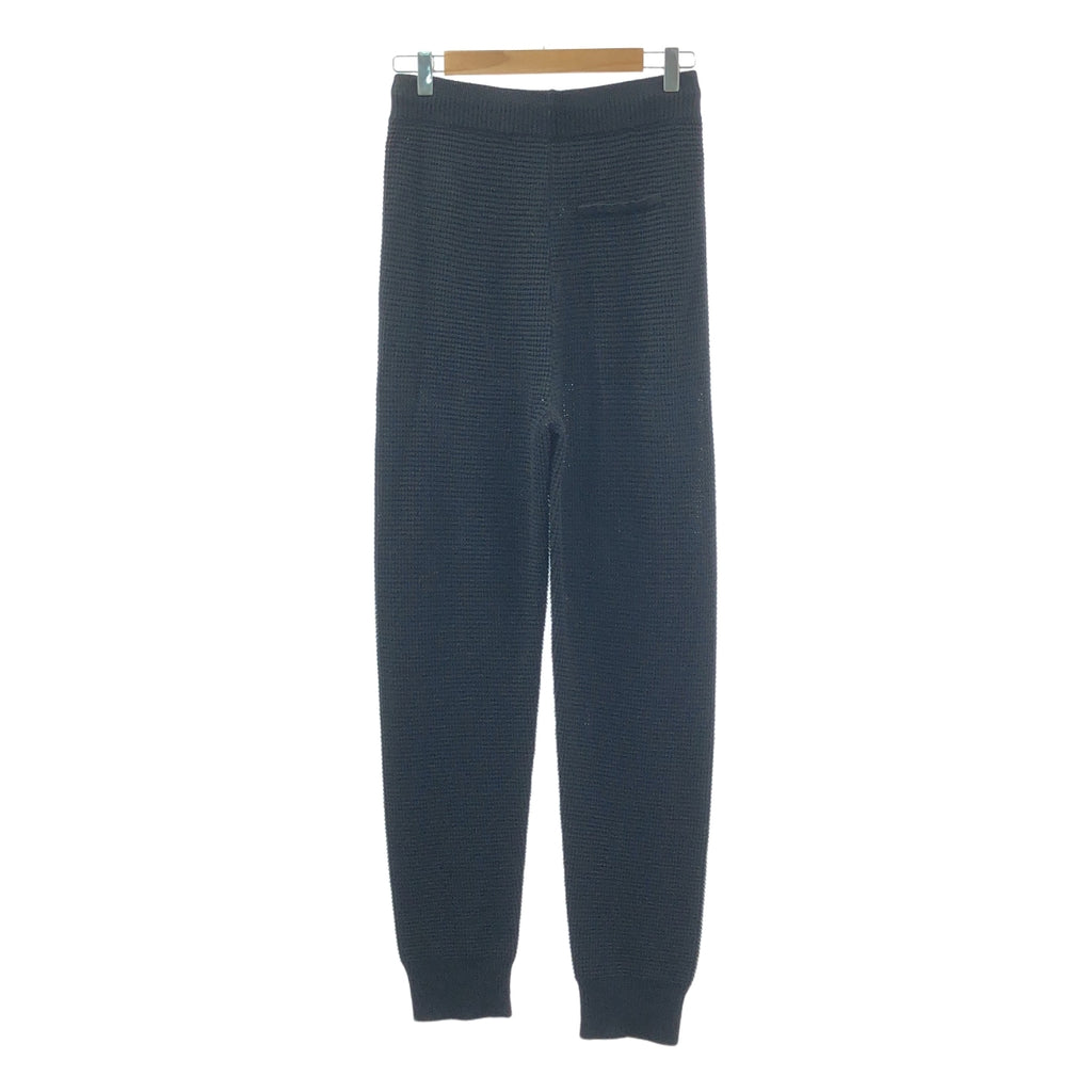 【美品】  EMPORIO ARMANI / エンポリオアルマーニ | ワッフル ドローストリング リブ ニット イージーパンツ | S | ブラック | メンズ