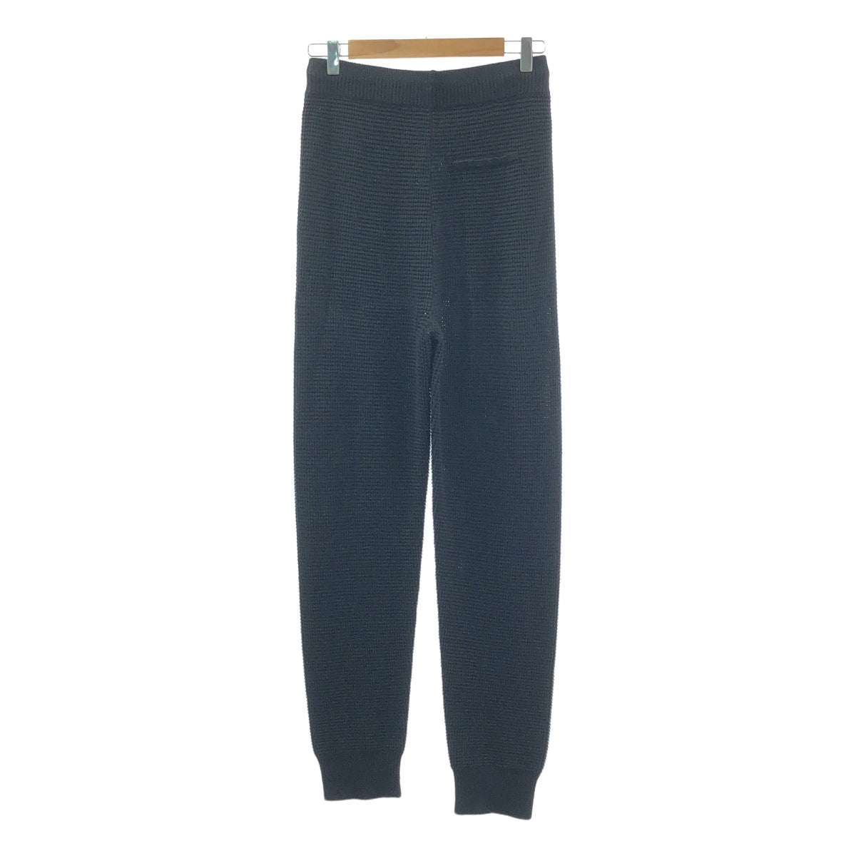 【美品】  EMPORIO ARMANI / エンポリオアルマーニ | ワッフル ドローストリング リブ ニット イージーパンツ | S | ブラック | メンズ